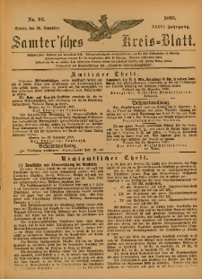 Samtersches Kreis-Blatt = Dziennik Powiatu Szamotulskiego 1890.11.30 Jg.36 Nr96