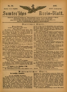 Samtersches Kreis-Blatt = Dziennik Powiatu Szamotulskiego 1890.12.06 Jg.36 Nr98