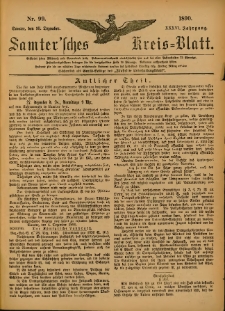 Samtersches Kreis-Blatt = Dziennik Powiatu Szamotulskiego 1890.12.10 Jg.36 Nr99