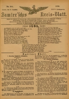 Samtersches Kreis-Blatt = Dziennik Powiatu Szamotulskiego 1890.12.31 Jg.36 Nr104