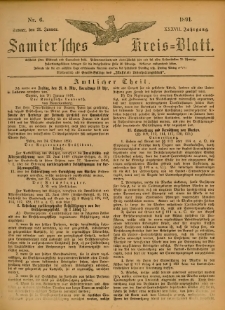 Samtersches Kreis-Blatt = Dziennik Powiatu Szamotulskiego 1891.01.21 Jg.37 Nr6