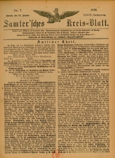 Samtersches Kreis-Blatt = Dziennik Powiatu Szamotulskiego 1891.01.24 Jg.37 Nr7