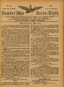 Samtersches Kreis-Blatt = Dziennik Powiatu Szamotulskiego 1891.02.18 Jg.37 Nr14