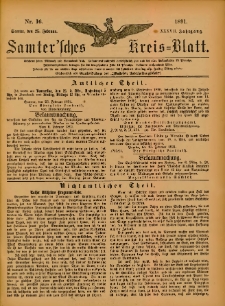 Samtersches Kreis-Blatt = Dziennik Powiatu Szamotulskiego 1891.02.25 Jg.37 Nr16