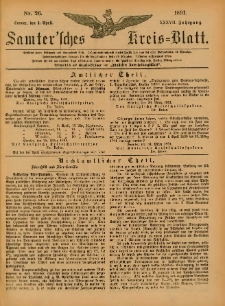 Samtersches Kreis-Blatt = Dziennik Powiatu Szamotulskiego 1891.04.01 Jg.37 Nr26