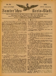 Samtersches Kreis-Blatt = Dziennik Powiatu Szamotulskiego 1891.04.15 Jg.37 Nr30