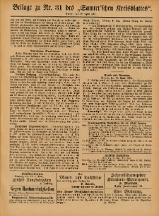 Beilage zu Nr.31 des Samterschen Kreisblatts = Dodatek do Nr.31 dziennika powiatowego Szamotulskiego 1891.04.18 Jg.37