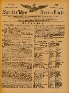 Samtersches Kreis-Blatt = Dziennik Powiatu Szamotulskiego 1891.05.20 Jg.37 Nr40