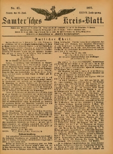 Samtersches Kreis-Blatt = Dziennik Powiatu Szamotulskiego 1891.06.13 Jg.37 Nr47
