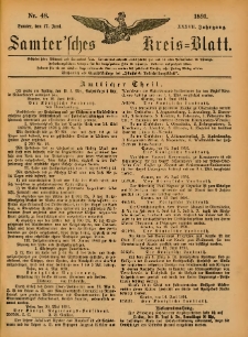 Samtersches Kreis-Blatt = Dziennik Powiatu Szamotulskiego 1891.06.17 Jg.37 Nr48