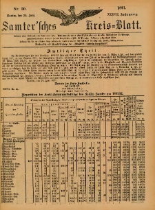 Samtersches Kreis-Blatt = Dziennik Powiatu Szamotulskiego 1891.06.24 Jg.37 Nr50