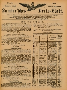 Samtersches Kreis-Blatt = Dziennik Powiatu Szamotulskiego 1891.07.01 Jg.37 Nr52