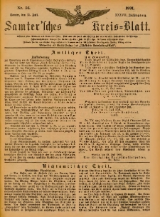Samtersches Kreis-Blatt = Dziennik Powiatu Szamotulskiego 1891.07.15 Jg.37 Nr56