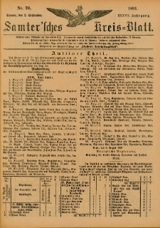 Samtersches Kreis-Blatt = Dziennik Powiatu Szamotulskiego 1891.09.02 Jg.37 Nr70
