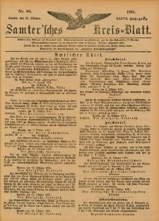 Samtersches Kreis-Blatt = Dziennik Powiatu Szamotulskiego 1891.10.21 Jg.37 Nr84
