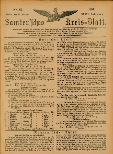 Samtersches Kreis-Blatt = Dziennik Powiatu Szamotulskiego 1891.10.24 Jg.37 Nr85