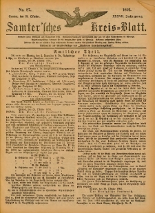 Samtersches Kreis-Blatt = Dziennik Powiatu Szamotulskiego 1891.10.31 Jg.37 Nr87