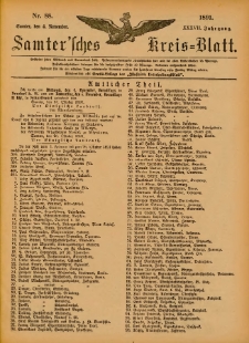 Samtersches Kreis-Blatt = Dziennik Powiatu Szamotulskiego 1891.11.04 Jg.37 Nr88