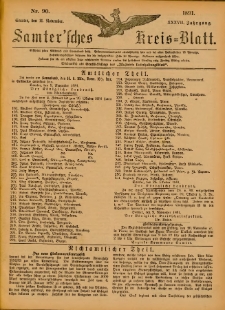 Samtersches Kreis-Blatt = Dziennik Powiatu Szamotulskiego 1891.11.11 Jg.37 Nr90