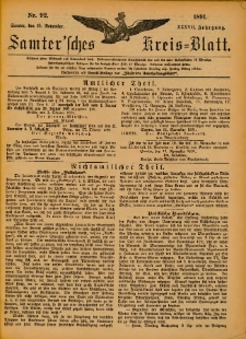 Samtersches Kreis-Blatt = Dziennik Powiatu Szamotulskiego 1891.11.18 Jg.37 Nr92