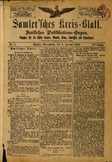 Samtersches Kreis-Blatt = Dziennik Powiatu Szamotulskiego 1902.01.04 Jg.48 Nr1