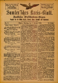 Samtersches Kreis-Blatt = Dziennik Powiatu Szamotulskiego 1902.01.07 Jg.48 Nr2