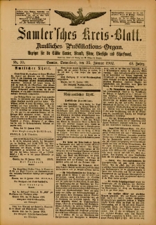 Samtersches Kreis-Blatt = Dziennik Powiatu Szamotulskiego 1902.01.25 Jg.48 Nr10