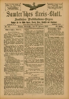 Samtersches Kreis-Blatt = Dziennik Powiatu Szamotulskiego 1902.02.27 Jg.48 Nr24