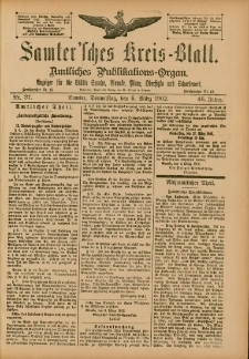 Samtersches Kreis-Blatt = Dziennik Powiatu Szamotulskiego 1902.03.06 Jg.48 Nr27