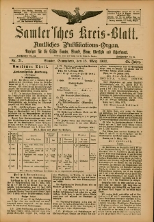 Samtersches Kreis-Blatt = Dziennik Powiatu Szamotulskiego 1902.03.15 Jg.48 Nr31