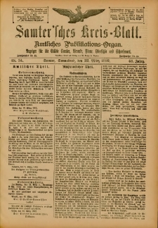 Samtersches Kreis-Blatt = Dziennik Powiatu Szamotulskiego 1902.03.22 Jg.48 Nr34