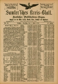 Samtersches Kreis-Blatt = Dziennik Powiatu Szamotulskiego 1902.04.08 Jg.48 Nr40