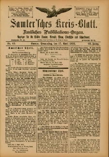 Samtersches Kreis-Blatt = Dziennik Powiatu Szamotulskiego 1902.04.17 Jg.48 Nr44