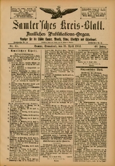 Samtersches Kreis-Blatt = Dziennik Powiatu Szamotulskiego 1902.04.19 Jg.48 Nr45