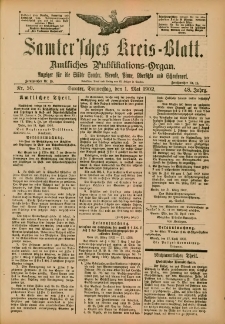 Samtersches Kreis-Blatt = Dziennik Powiatu Szamotulskiego 1902.05.01 Jg.48 Nr50