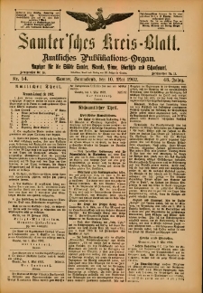 Samtersches Kreis-Blatt = Dziennik Powiatu Szamotulskiego 1902.05.10 Jg.48 Nr54
