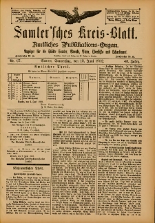 Samtersches Kreis-Blatt = Dziennik Powiatu Szamotulskiego 1902.06.12 Jg.48 Nr67