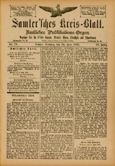 Samtersches Kreis-Blatt = Dziennik Powiatu Szamotulskiego 1902.06.24 Jg.48 Nr72