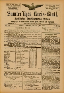 Samtersches Kreis-Blatt = Dziennik Powiatu Szamotulskiego 1902.06.26 Jg.48 Nr73