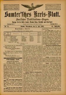Samtersches Kreis-Blatt = Dziennik Powiatu Szamotulskiego 1902.07.05 Jg.48 Nr77