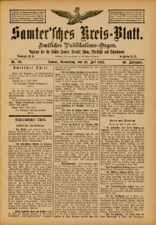 Samtersches Kreis-Blatt = Dziennik Powiatu Szamotulskiego 1902.07.10 Jg.48 Nr79