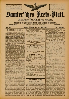 Samtersches Kreis-Blatt = Dziennik Powiatu Szamotulskiego 1902.07.22 Jg.48 Nr84