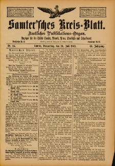 Samtersches Kreis-Blatt = Dziennik Powiatu Szamotulskiego 1902.07.24 Jg.48 Nr85