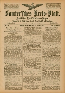 Samtersches Kreis-Blatt = Dziennik Powiatu Szamotulskiego 1902.08.02 Jg.48 Nr89