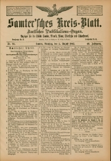 Samtersches Kreis-Blatt = Dziennik Powiatu Szamotulskiego 1902.08.05 Jg.48 Nr90