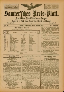 Samtersches Kreis-Blatt = Dziennik Powiatu Szamotulskiego 1902.08.07 Jg.48 Nr91