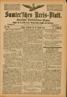 Samtersches Kreis-Blatt = Dziennik Powiatu Szamotulskiego 1902.08.12 Jg.48 Nr93