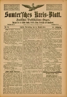 Samtersches Kreis-Blatt = Dziennik Powiatu Szamotulskiego 1902.08.21 Jg.48 Nr97