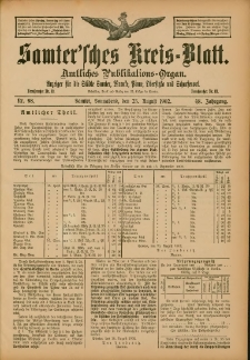 Samtersches Kreis-Blatt = Dziennik Powiatu Szamotulskiego 1902.08.23 Jg.48 Nr98