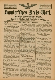 Samtersches Kreis-Blatt = Dziennik Powiatu Szamotulskiego 1902.08.26 Jg.48 Nr99